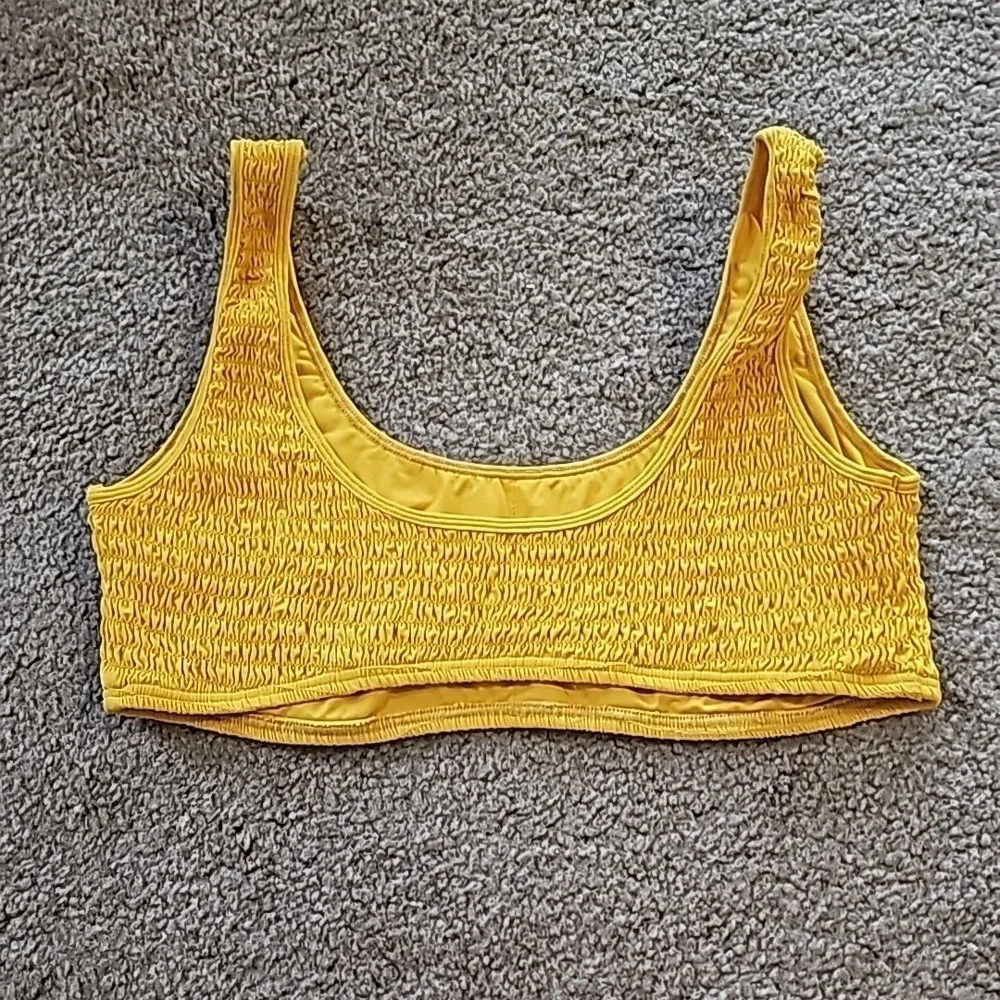 L Space Izzie Smocked Bikini Top Marigold Yellow XL